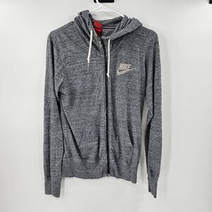Nike medium sweatshirt hoodie sweater heathered gray zip up